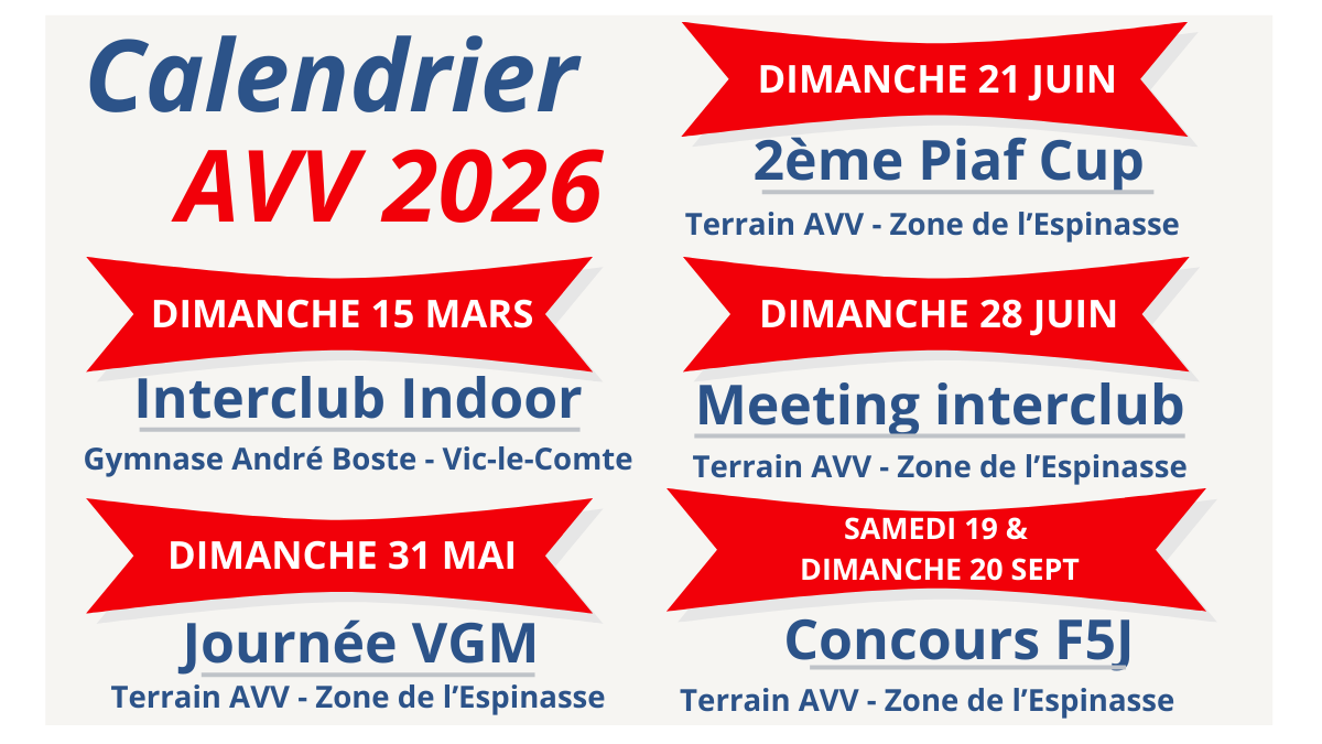Prévisions manifestations 2026